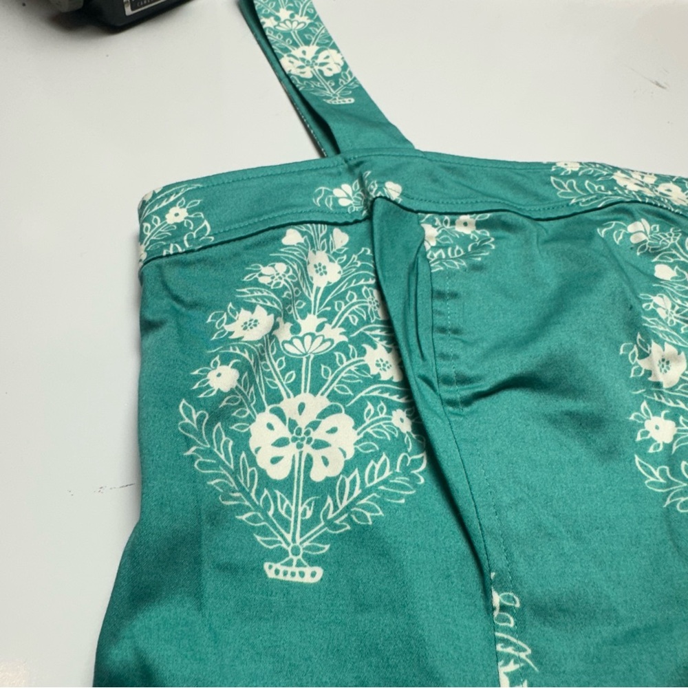 Classic 2000s Jones New York Cotton SundressTeal Floral CottagecoreSummer Garden - Picture 10 of 13